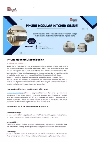 In-Line Modular Kitchen Design