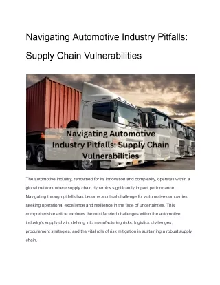 Navigating Automotive Industry Pitfalls_ Supply Chain Vulnerabilities