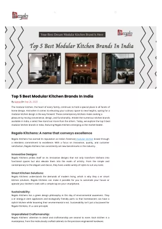 India’s Top 5 Best Modular Kitchen Brands