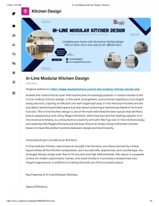 In-Line Modular Kitchen Design