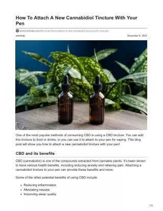 postmyblogs.com-How To Attach A New Cannabidiol Tincture With Your Pen