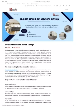 In-Line Modular Kitchen Design