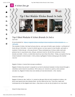 Top 5 Best Modular Kitchen Brands In India