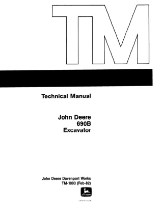 JOHN DEERE 690B EXCAVATOR Service Repair Manual (TM1093)