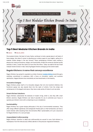 Top 5 Best Modular Kitchen Brands In India