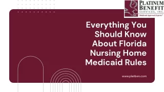 A Tips for Florida Nursing Home Medicaid Rules