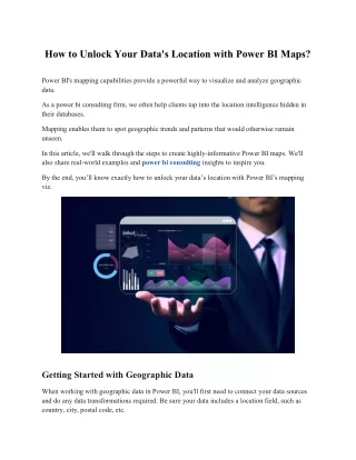 How to Unlock Your Data's Location with Power BI Maps