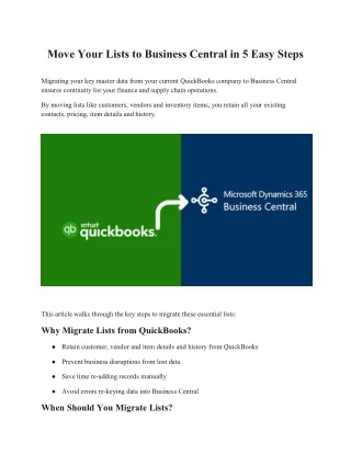 Move Your Lists to Business Central in 5 Easy Steps