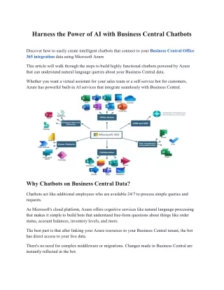 Harness the Power of AI with Business Central Chatbots