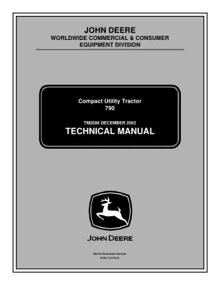 John Deere 790 Compact Utility Tractor Service Repair Manual