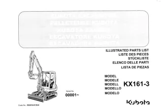 Kubota KX161-3 Excavator Parts Catalogue Manual