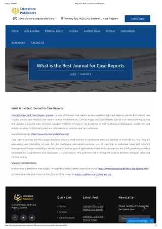 What is the Best Journal for Case Reports_