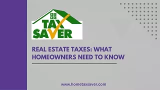 Real estate taxes What Homeowners Need to Know