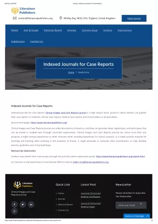 Indexed Journals for Case Reports