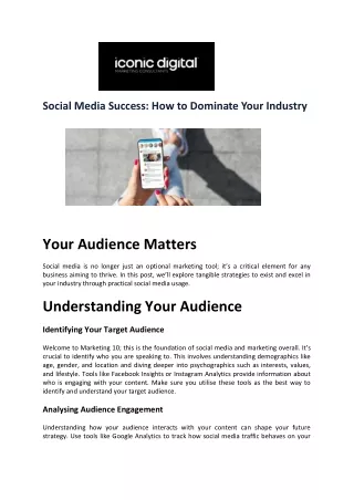 Social Media Success How to Dominate Your Industry - Iconic Digital