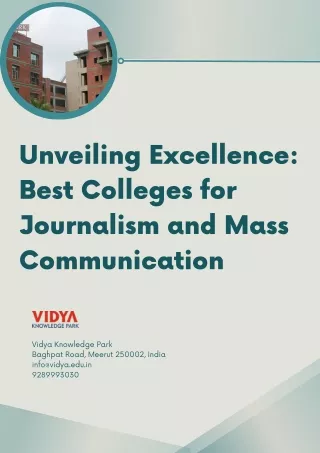 Unveiling Excellence Best Colleges for Journalism and Mass Communication