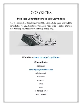 Step into Comfort Store to Buy Cozy Shoes