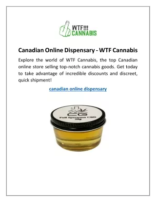 Canadian Online Dispensary - WTF Cannabis