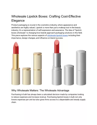 Wholesale Lipstick Boxes_ Crafting Cost-Effective Elegance