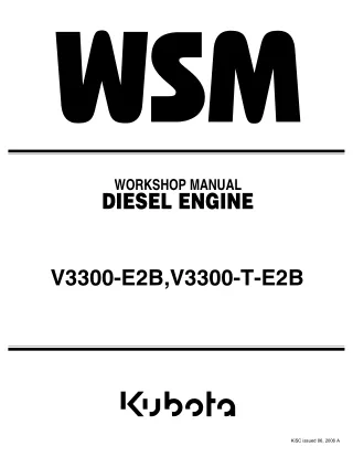 KUBOTA V3300-T-E2B DIESEL ENGINE Service Repair Manual