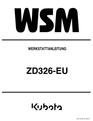 Kubota ZD326-60-EU Zero Turn Mower Service Repair Manual (GERMAN)