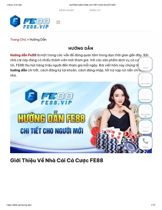 HƯỚNG DẪN FE88 CHI TIẾT CHO NGƯỜI MỚI