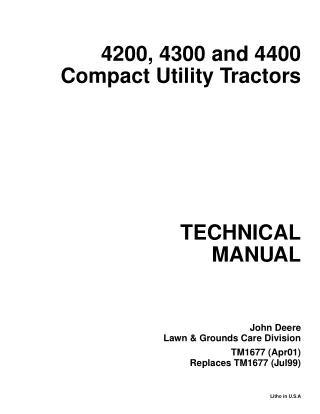 John Deere 4400 Compact Utility Tractor Service Repair Manual