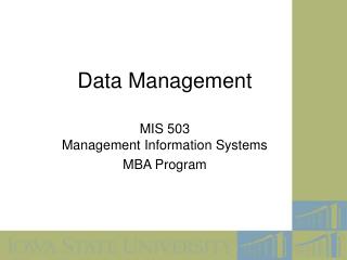 Data Management