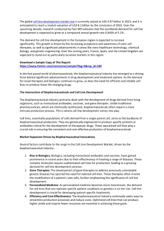 Cell Line Development Market: Size, Growth, Share, Trends, Competitive Landscape