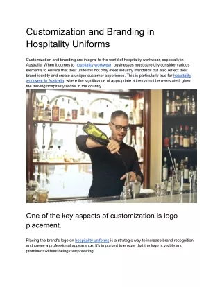 Customization and Branding in Hospitality Uniforms