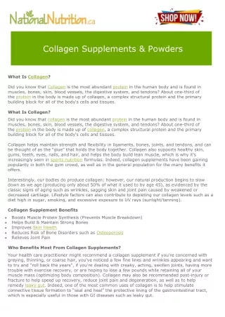 Collagen Supplements & Powders