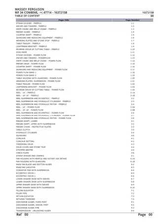 Massey Ferguson MF 34 COMBINE (- 47714) Parts Catalogue Manual