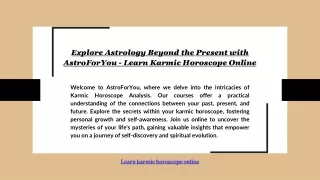 Explore Astrology Beyond the Present with AstroForYou - Learn Karmic Horoscope O