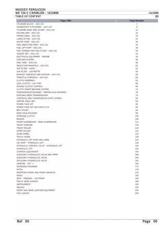 Massey Ferguson MF 134 C CRAWLER Parts Catalogue Manual