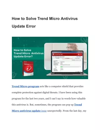 How to Solve Trend Micro Antivirus Update Error