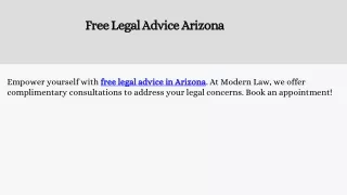 Free Legal Advice Arizona