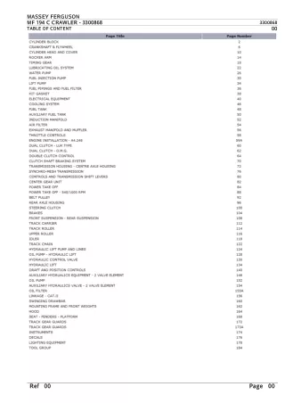 Massey Ferguson MF 194 C CRAWLER Parts Catalogue Manual