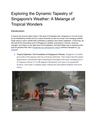 Dynamic Tapestry of Singapore's Weather