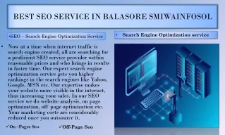 No 1 Search Engine Optimization Service in Balasore smiwa infosol