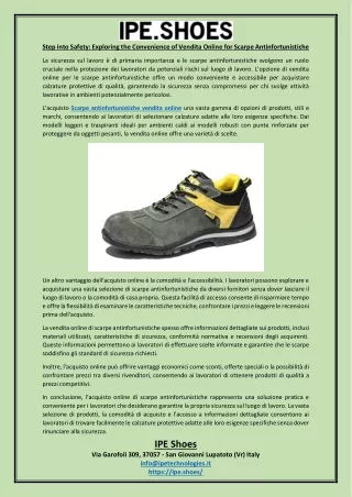 Step into Safety Exploring the Convenience of Vendita Online for Scarpe Antinfortunistiche