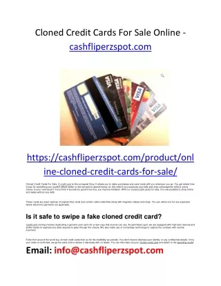 Cloned Credit Cards For Sale Online - cashfliperzspot.com