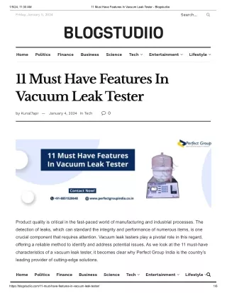 11 Must Have Features In Vacuum Leak Tester