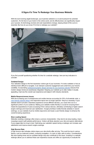 8 Signs Its Time To Redesign Your Business Website