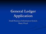 General Ledger Application
