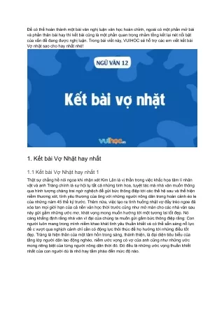 PDF - Kết bài vợ nhặt hay nhất