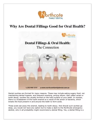 Why Are Dental Fillings Good for Oral Health?