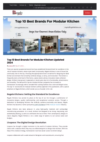 Top 10 Best Brands For Modular Kitchen