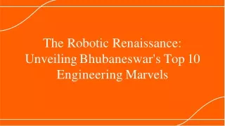 Bhubaneswar’s Top 10 Robotics Engineering