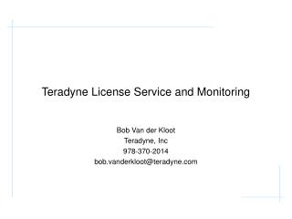 Teradyne License Service and Monitoring