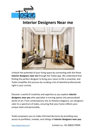 Interior Designers Near me